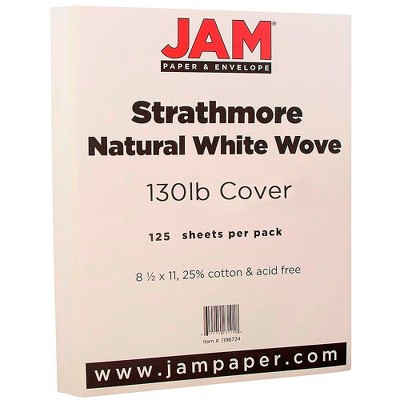 JAM Paper Extra Heavy Weight 130lb Cardstock 8.5x11 Coverstock Natural WE Wove 1196724B