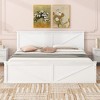 King Size Wooden Platform Bed with Four Storage Drawers and Support Legs - 3 of 4