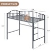 Loft Bed Twin Size, Heavy Duty Metal Loft Bed Frame with Arched Guardrail and Safety Ladder - 2 of 4