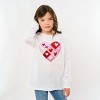 Heart Stitching Patchwork Print - Youth Long Sleeve Graphic T-Shirt - 2 of 4