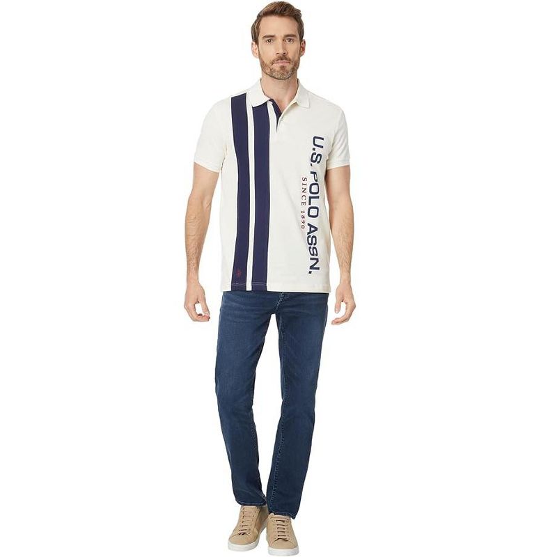 U.S. Polo Assn. Men's Slim Fit Short Sleeve Color Block Pique Polo Shirt, 3 of 4