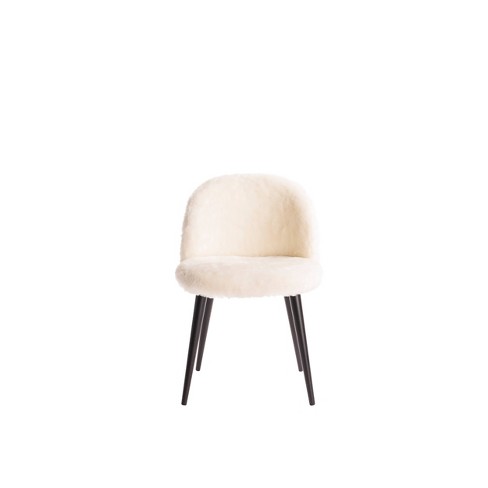 White furry vanity online chair