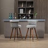 Tufted Velvet Barstools,Swivel Button Tufted Bar Chairs with Nailheads Trim,Swivel Counter Height Barstools with Backs Set of 2-Cuddlewood - 2 of 4