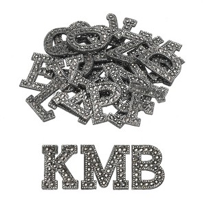 Unique Bargains DIY Clothes Repair Decorative Glitter Alphabet Rhinestone English Letter Iron-on Patches 1 Set - 1 of 4