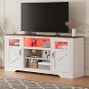 34" Washed Ash Tall TV Stand for 65" TVs, Entertainment Center with Storage Cabinets, LED Light, Power Outlet, Media Console - 2 of 4