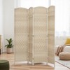 HOMCOM Room Divider, 6' Tall Folding Privacy Screen, Hand-Woven Freestanding Wood Partition for Home Office, Bedroom - 2 of 4