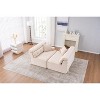 TiramisuBest LY-003 Beige White Deep Seat Compression Sofa 3 Seater with Beige for sofa - 2 of 4