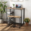 Tangkula 3-Piece Bar Table Set 2 Person Dining Furniture Set w/2 Stools 3 Storage Shelves - 3 of 4