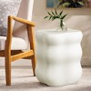 LuxenHome White MgO Modern Curves Square 18.5-Inch Tall Side Table, Indoor and Outdoor - 3 of 4