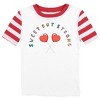 Sweet But Strong Youth Girls Red & White Striped Short Sleeve Shirt & Sleep Pants Set - 2 of 4