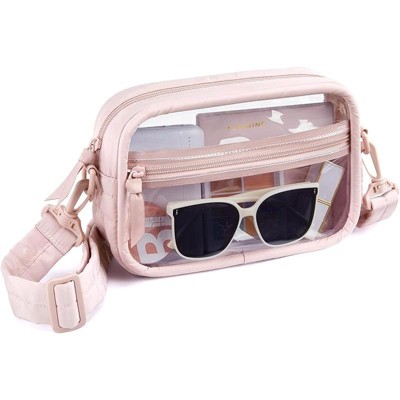 Generic Clear Bag for Stadium Events Quilted Clear Purse for Women Stadium Approved PVC Crossbody Concert Bag