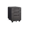 Munora 3-Drawer Mobile File Cabinet - Under Desk Storage for Legal/Letter/A4 Files - Lockable, 5-Wheel Design - Black Cold Rolled Steel - 4 of 4