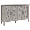 NicBex 4-Doors Sideboard,Kitchen Storage Cabinets with 4 Doors and Adjustable Shelves for Kitchen and Dining Room,White/Gray/Brown - 2 of 4