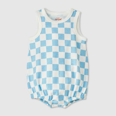 Baby Checkered Romper - Cat & Jack™ Blue 6-9M