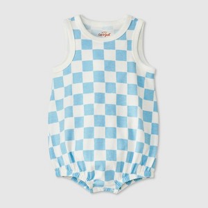 Baby Checkered Romper - Cat & Jack™ Blue - 1 of 4