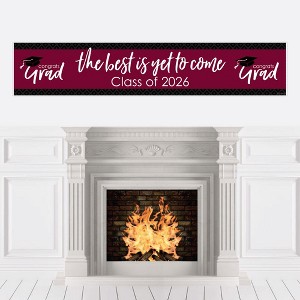 Big Dot of Happiness Maroon 2026 Graduation Party Decorations Party Banner - 1 of 4
