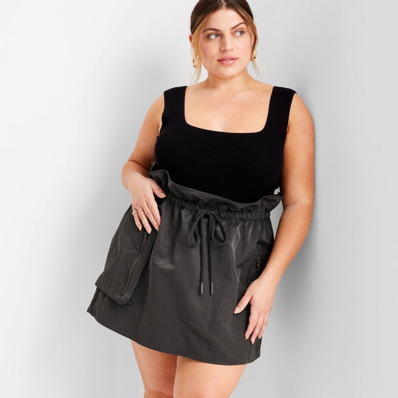 Women's Paperbag Cargo Mini Skirt - Future Collective™ with Jenny K. Lopez Dark Olive Green, 3 of 5