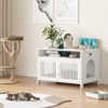 FURNIinspire Pet Crates and Houses Modern Hidden Cat Litter Box Cabinet Enclosure Furniture with Storable Top for Home, White, 31.5"*19.8"*19.7" - 3 of 4