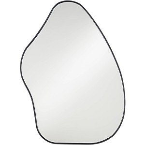 Noble Park Cavandish Rounded Curved Abstract Vanity Wall Mirror Modern Beveled Glass Matte Black Wood Frame 28" Wide for Bathroom - 1 of 4
