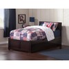 HomeStock Orlando Full Platform Bed with Flat Panel Footboard and Turbo Charger with Twin Size Urban Trundle in Walnut - 4 of 4