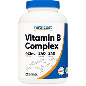 Nutricost High Potency Vitamin B Complex (460mg) 240 Capsules - with Vitamin C, Energy Complex - 1 of 4