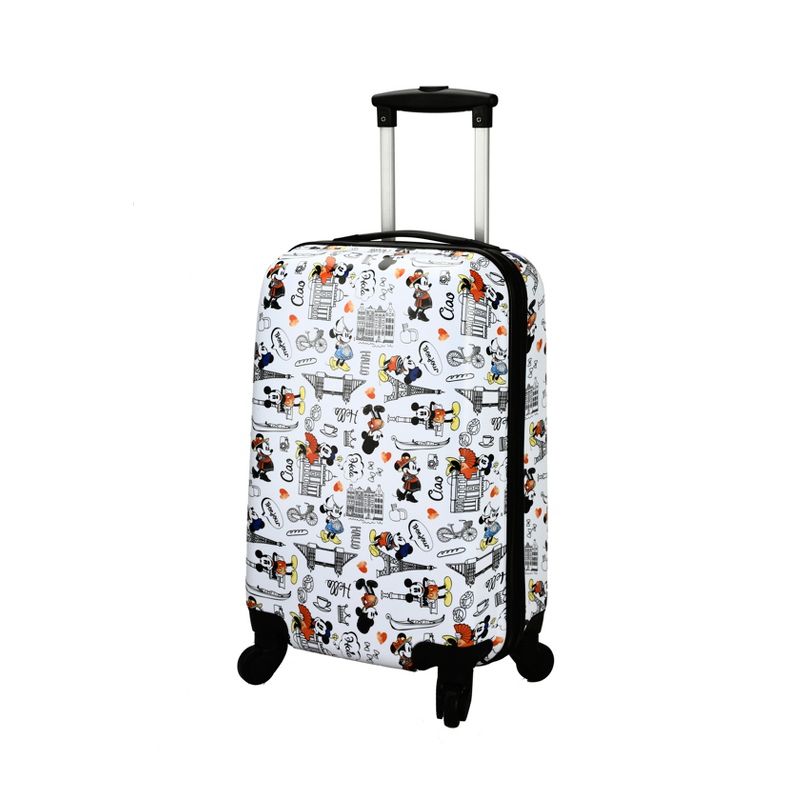 Disney Mickey Mouse and Minnie Mouse 20" White Carry-On Luggage with Rolling Wheels, 3 of 7
