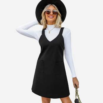 Women's Wide Straps Pinafore A Line Overalls Dress - Cupshe