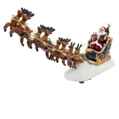 Kurt Adler 7-Inch Battery-Operated LED Santa with Sleigh Table Piece