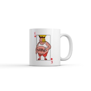 Crazy Dog T-Shirts Lonely King Of Diamonds Mug Funny Sarcastic Playing Card Graphic Novelty Coffee Cup-11oz - 1 of 4
