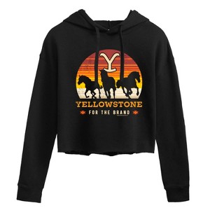 Women's - Yellowstone - Wild Horses Cropped Graphic Hoodie - 1 of 4