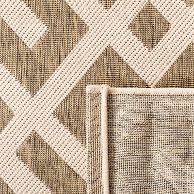 Brown Rectangular Synthetic Easy Care Indoor/Outdoor Rug