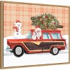 Amanti Art 28"x23" Santa on Wheels I by Annie Warren Framed Canvas Wall Art Print - 2 of 4