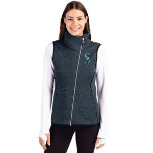 Seattle Mariners Cutter & Buck Mainsail Sweater Knit Womens Asymmetrical Vest - 1 of 1