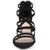 BLISSFUL STEP Women's Back Zip Strappy Chunky Heel Open Toe Sandals - 2 of 4