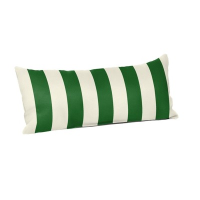 Casual Cushion Stripe Sunbrella Fabric 1-Piece Indoor/Outdoor Lumbar Pillow, 22"W x 9"L