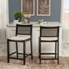 Powell Set of 2 Bessie Cane Counter Height Barstools Black - 3 of 4