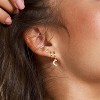 3 Pairs Small Gold Hoop Earring, 14K Gold Plated Earring Stacks Butterfly Heart Star Moon Bow Four Leaf Rhombus Round CZ Pearl - 3 of 4