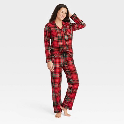 Women's Holiday Tartan Plaid Flannel Matching Family Pajama Set - Wondershop™ Red