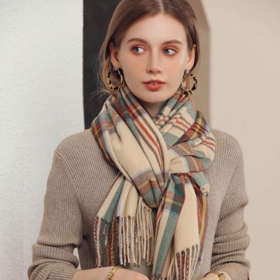 Anna-Kaci Women's Plaid Scarf with Soft Woven Fabric Classic Check Pattern and Cozy Wrap Design - image 3