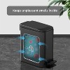 Aoibox Small Bathroom Trash Can with Soft Close Lid, Stainless Steel Garbage Can with Removable Inner Bucket, Step Pedal, Slim Wastebasket for Home - 3 of 4