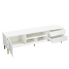 Dolonm Modern  TV Stand / Table, TV Consoles, Media Consoles with 20 Color LEDs , Tempered Glass Shelves and Storage Cabinet - 3 of 4