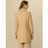 Allegra K Women's Notched Lapel Double Breasted Long Trench Coat - 4 of 4