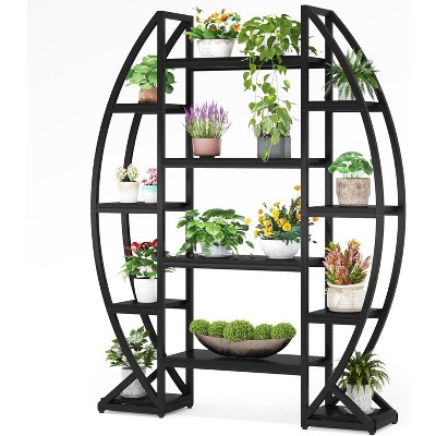 Tribesigns 5 Tier Plant Stand, Half-moon Shaped Large Plant Shelf ...