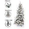 Perfect Holiday Heavy Snow Flocked Angel Pine Christmas Tree with Metal Stand - 3 of 4