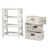 Tangkula 3-Drawer Fabric Vintage End Table Wood Nightstand Set of 2 - 4 of 4
