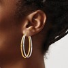 Black Bow Jewelry 43mm (1 5/8 Inch) 14k Yellow Gold & White Rhodium Double Oval Hoops - 3 of 4