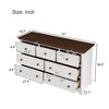 Vynxaria Wooden Captain Seven-Drawer Dresser for Bedroom, Living Room, Kids' Room, White+Walnut - 4 of 4