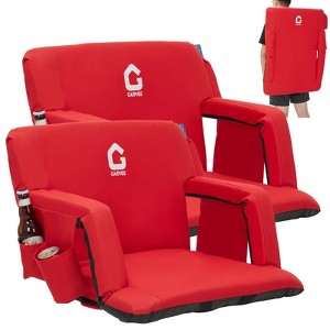 Coucheta 20.5 in Wide Folding Stadium Seats with Reclining Back Support & Armrest, Portable Padded Bleacher Chairs with Cup Holders, Lightweight - 1 of 4