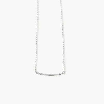 Sanctuary Project Thin Curved Bar Necklace Silver