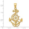 Black Bow Jewelry 14k Yellow Gold Large Anchor, Ship's Wheel and Rope Pendant - 4 of 4